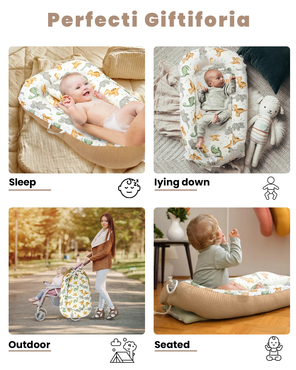 Multifunctional Cuddly Nest Baby Nest Cocoon For Babies And Infants, Travel Cot, 100% Cotton,Anti-Allergic, Padded Easy To Carry