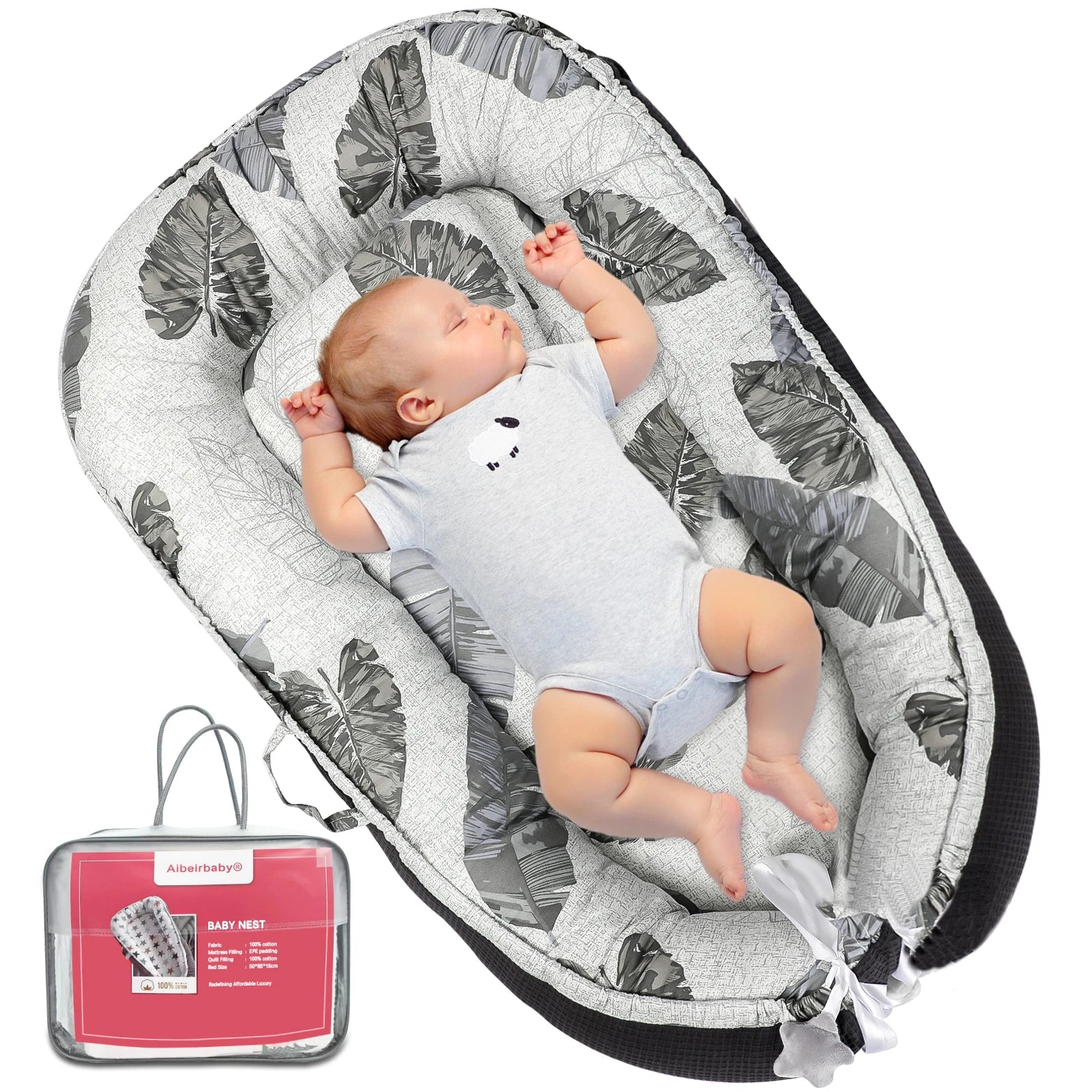 Multifunctional Cuddly Nest Baby Nest Cocoon For Babies And Infants, Travel Cot, 100% Cotton,Anti-Allergic, Padded Easy To Carry